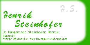 henrik steinhofer business card